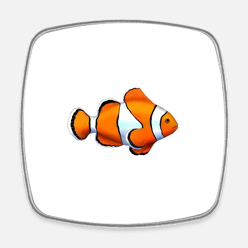 POISSON PAYASO - Magnet carré - blanc