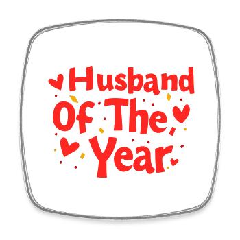 Husband Of The Year (Ehemann des Jahres). - Viereckiger Kühlschrankmagnet - Weiß - Vorne
