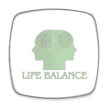 Life Balance - Square fridge magnet - white - Front