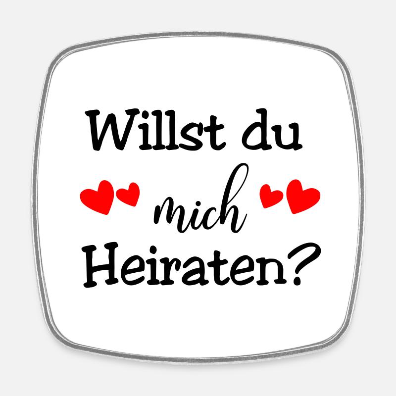 Will you marry me - Square fridge magnet - white