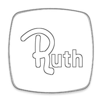 Ruth - Viereckiger Kühlschrankmagnet - Weiß - Vorne