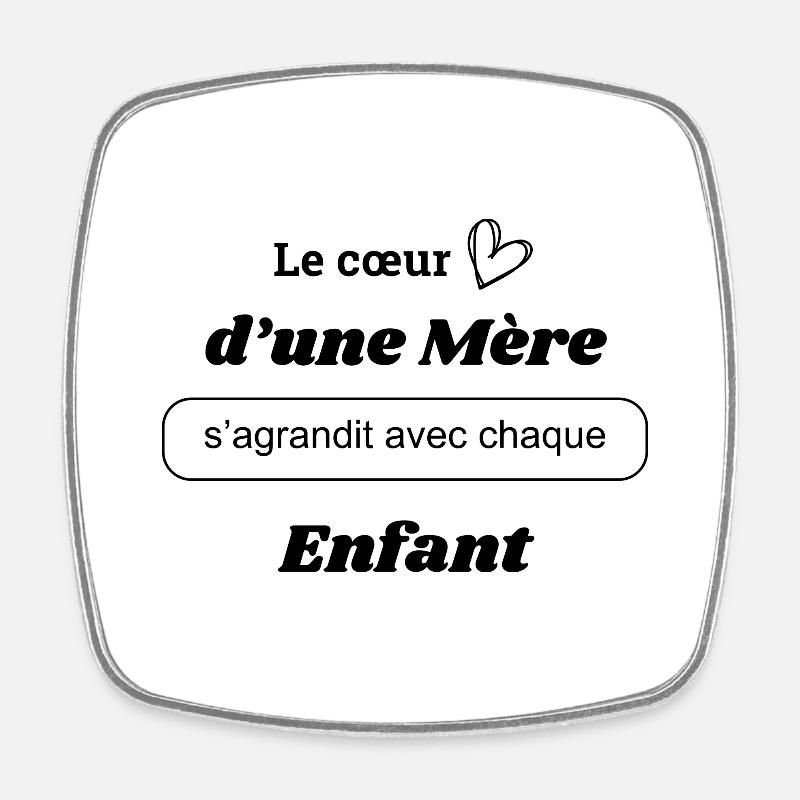 A Mother's Heart Grows - Square fridge magnet - white