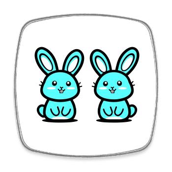 Ostern Symbol Hase - Viereckiger Kühlschrankmagnet - Weiß - Vorne