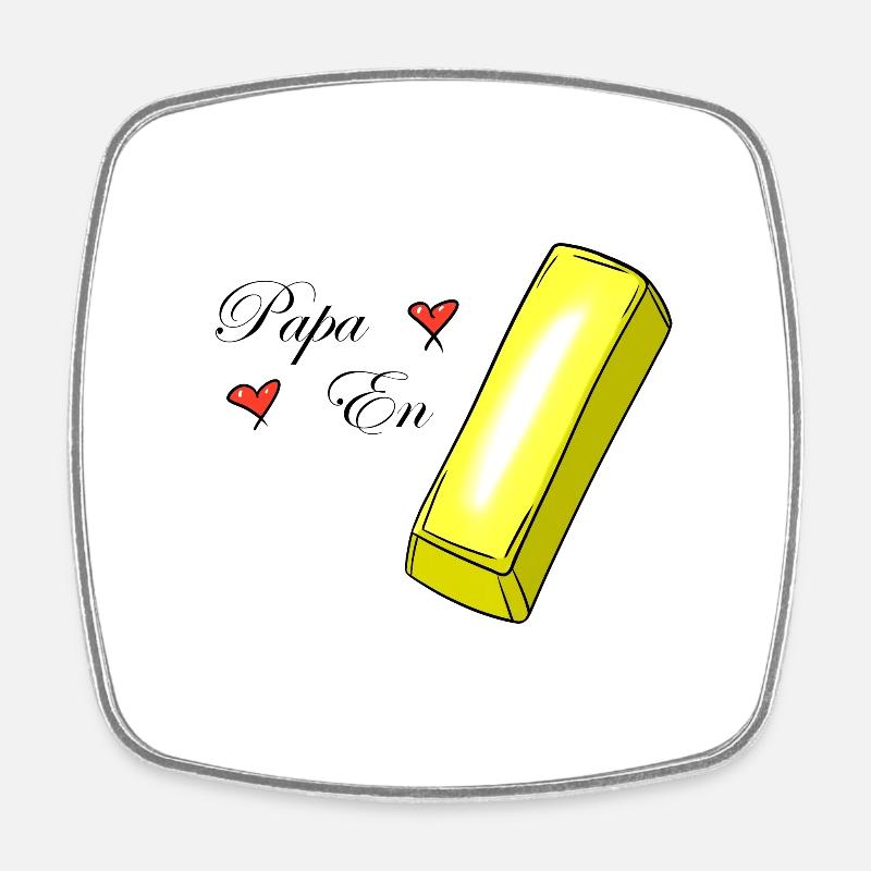 Golden Dad - Square fridge magnet - white