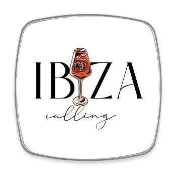 Ibiza Calling - Cocktail - Enterrement de vie de garçon - Magnet carré - blanc - Devant