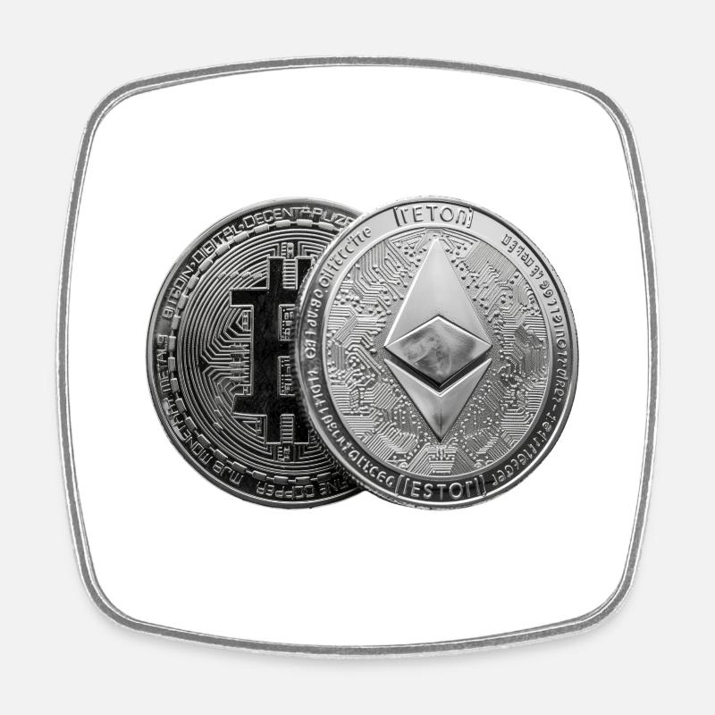 Crypto Symbols Shirts - Square fridge magnet - white