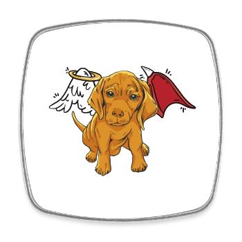 Hund Haustiere Engel Teufel Flügel Hunde teuflisch - Viereckiger Kühlschrankmagnet - Weiß - Vorne