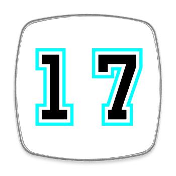 17 Symbole numérique - Magnet carré - blanc - Devant