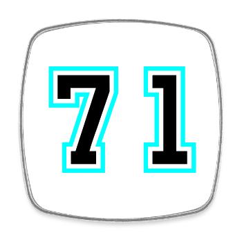 71 Number Symbol - Square fridge magnet - white - Front