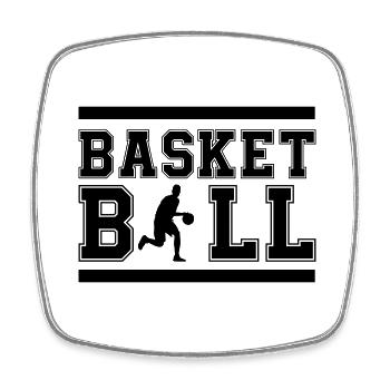 basketball - Viereckiger Kühlschrankmagnet - Weiß - Vorne