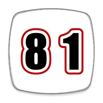 81 Number College - Square fridge magnet - white - Front