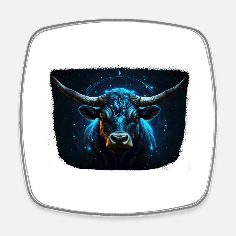 Sternzeichen Stier - Viereckiger Kühlschrankmagnet - Weiß