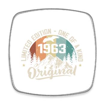 1963 Original Vintage Geburtstagsgeschenk 1963 - Viereckiger Kühlschrankmagnet - Weiß - Vorne