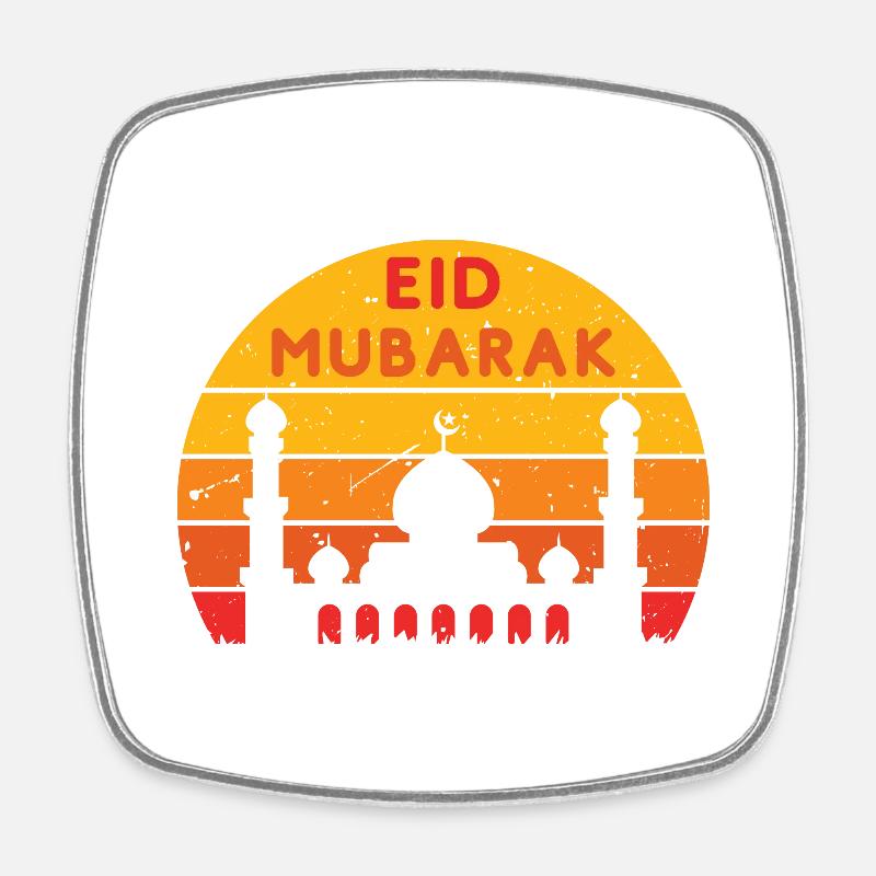 Ramadan Eid Mubarak Sunset Colors - Square fridge magnet - white