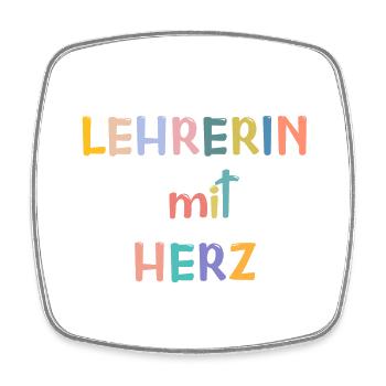 Lehrerin mit Herz - personalisierbar - Viereckiger Kühlschrankmagnet - Weiß - Vorne