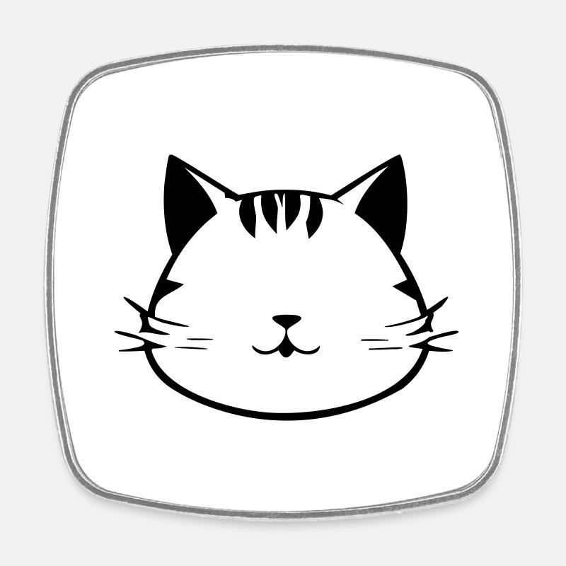 Cat - Square fridge magnet - white