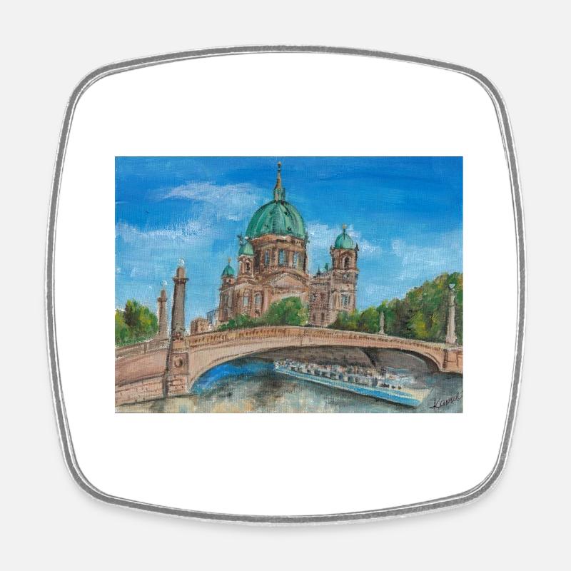 Berlin Cathedral - Square fridge magnet - white