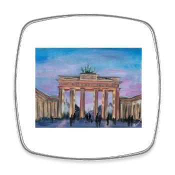Brandenburger Tor - Viereckiger Kühlschrankmagnet - Weiß - Vorne