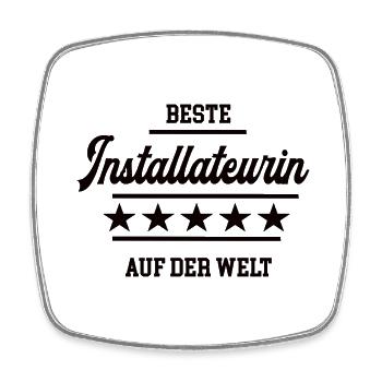 Beste Installateurin Weltbeste Chefin Klimatechnik - Viereckiger Kühlschrankmagnet - Weiß - Vorne