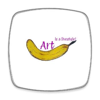 Art is lifestyle #1Neu7 - Viereckiger Kühlschrankmagnet - Weiß - Vorne