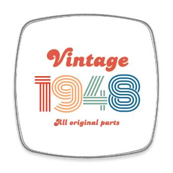 Jahrgang 1948, alle Originalteile - Viereckiger Kühlschrankmagnet - Weiß - Vorne