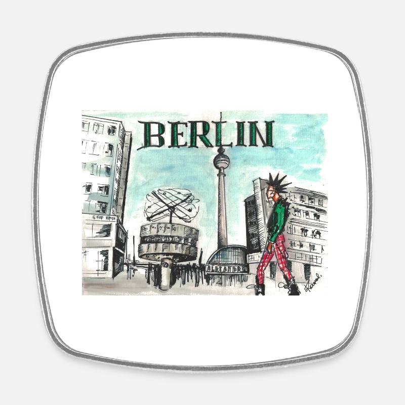 Alexander Square - Square fridge magnet - white