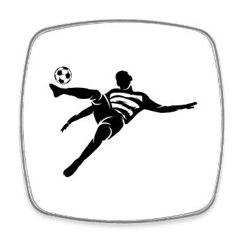 Kicker schwarz - Viereckiger Kühlschrankmagnet - Weiß - Vorne