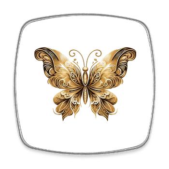 Schmetterling - Viereckiger Kühlschrankmagnet - Weiß - Vorne