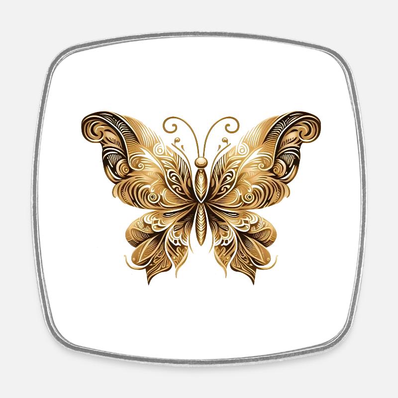 butterfly - Square fridge magnet - white