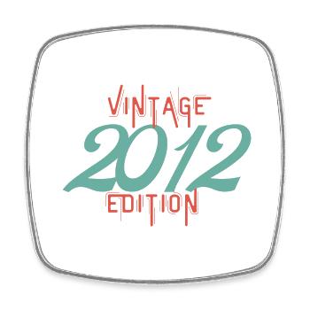 Vintage 2012 edition - Square fridge magnet - white - Front