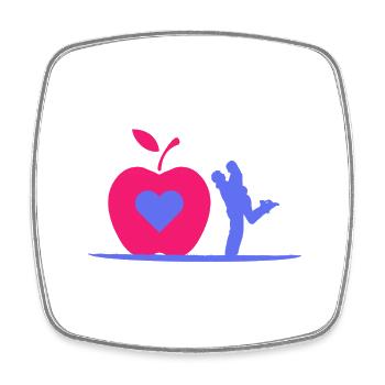 Couple in love, forbidden fruit, heart, apple - Square fridge magnet - white - Front