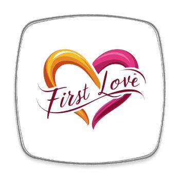 ERSTE LIEBE - Viereckiger Kühlschrankmagnet - Weiß - Vorne