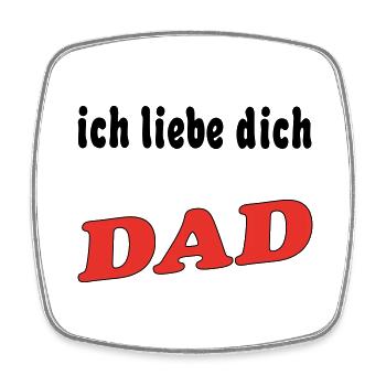 Ich liebe dich DAD - Magnet carré - blanc - Devant