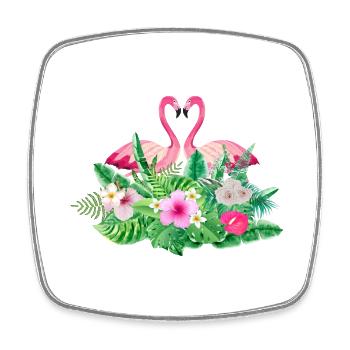 Tropical flamingo bride-to-be - Square fridge magnet - white - Front