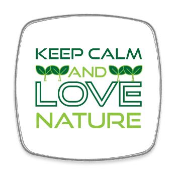 Ruhe bewahren und die Natur lieben - Viereckiger Kühlschrankmagnet - Weiß - Vorne