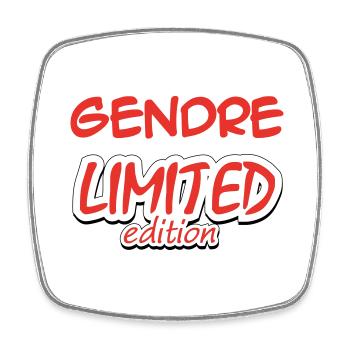 GENDRE LIMITED EDITION - Viereckiger Kühlschrankmagnet - Weiß - Vorne