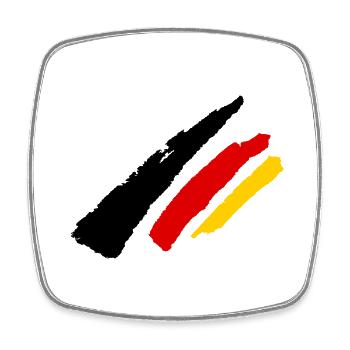 Germany Flag Stripe - Square fridge magnet - white - Front