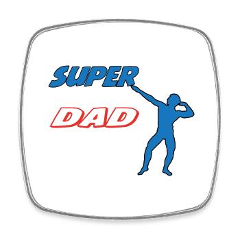SUPER-VATER - Viereckiger Kühlschrankmagnet - Weiß - Vorne