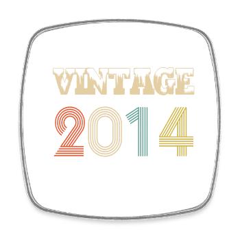 2014 Vintage Vintage Retro Birthday - Original - Square fridge magnet - white - Front