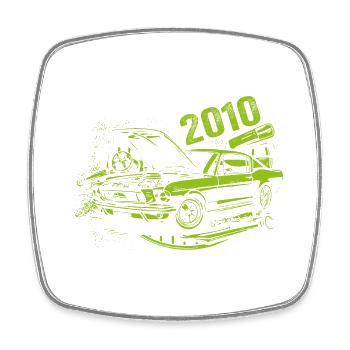 2010 Geburtstag Oldtimer Modell 2010 Vintage 2010 - Viereckiger Kühlschrankmagnet - Weiß - Vorne
