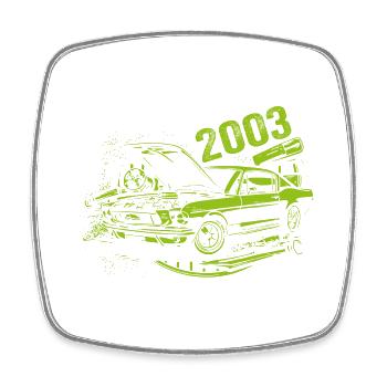 2003 Birthday Classic Car Model 2003 Vintage 2003 - Square fridge magnet - white - Front