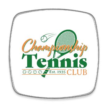Tennis Club - Viereckiger Kühlschrankmagnet - Weiß - Vorne