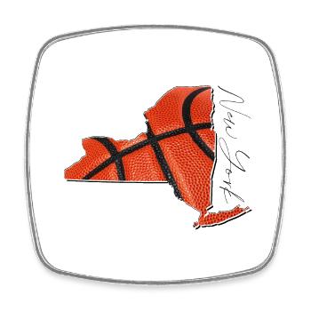 New York (USA) | echter Basketball | Landkarte Sct - Viereckiger Kühlschrankmagnet - Weiß - Vorne