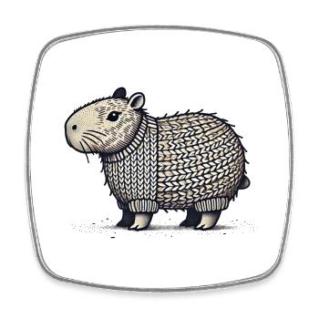 Knitwear Capybara Capybara - Square fridge magnet - white - Front