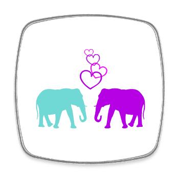 Amour d’éléphant 01 - Magnet carré - blanc - Devant
