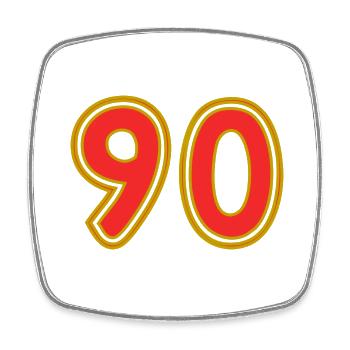 90. 90 JAHRE. 90-JÄHRIGES JUBILÄUM. 90-JÄHRIGES JUBILÄUM. - Viereckiger Kühlschrankmagnet - Weiß - Vorne