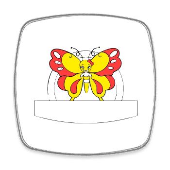 papillon coloré | Champ d’écriture >vectorgraphique - Magnet carré - blanc - Devant