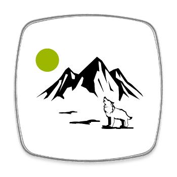 Wolf Full Moon - Square fridge magnet - white - Front