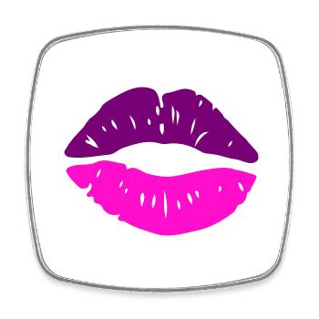 lippen kuss - Viereckiger Kühlschrankmagnet - Weiß - Vorne