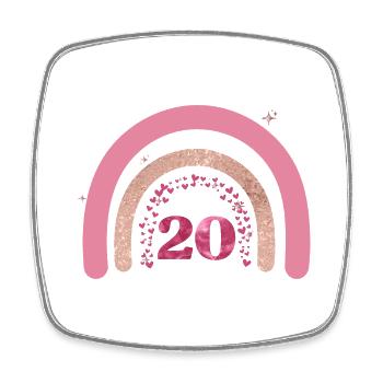 20e anniversaire rainbow rose - Magnet carré - blanc - Devant